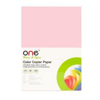 กระดาษสีถ่ายเอกสาร 8 A4 80 แกรม ชมพู (500แผ่น) ONE