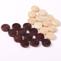 24 Pieces/Set New Hot Sale Wooden Round Chess Pieces Backgammon Big Pieces Chess Game Accessories Two Colors Each 12