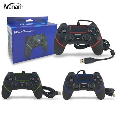 การสั่นสะเทือนแบบมีสายจอยควบคุมเกม USB ใช้งานมืออาชีพ Gamepad PS4สำหรับ PS4