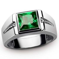 Fashion Men 39;s Punk Zinc Alloy Red Jewelry Green Single Ring Ring Men 39;s Ring Jewelry Wedding