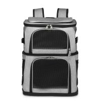 ☾☁♚ Breathable Double-decker Pet Bag Outdoor Portable Foldable Cat Backpack Wear-resistant Dog Carrier Backpack Cat Carrier