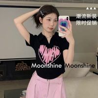 Moon เสื้อครอป เสื้อแฟชั่นผู้หญิง y2k สีพื้น สําหรับผู้หญิง ใส่ไปคลับ ปาร์ตี้ 2023 NEW 23052305