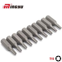 10ชิ้น25มม1/4 "Torx T15ข้อต่อไขควงเครื่องมือซ่อมแซมตั้งค่าไขควงก้านหัวเจาะไฟฟ้าสำหรับเครื่องมือประจำบ้านไฟฟ้า