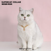 สร้อยคอสีทองพร้อมจี้ไซส์ M Super Cat Collar