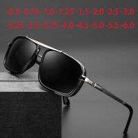 ♞✕ 0 -0.5 -0.75 -1.0 To -4.0 Gray/Tea Lens Prescription Sunglasses Men Polarized Myopia Lens Goggle Punk Sun Glasses