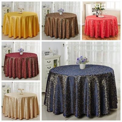 Wedding Decoration Table Cloth Round Cover Jacquard Damask Pattern For Hotel Birthday Party Banquet Luxury Fashion