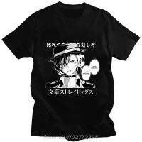 ผู้ชายคุณภาพสูง Bungou Stray Dogs อะนิเมะ Edogawa Rampo Dazai Osamu Tshirt ญี่ปุ่นสนุกการ์ตูนพิมพ์ฤดูร้อนแขนสั้นผ้าฝ้าย Casual Man เสื้อยืด