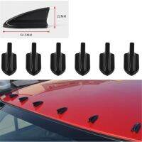 UV-protected weatherproof 6pcs Black Car EVO-Style PP Roof Shark Fins Spoiler Wing Kit Vortex Generator