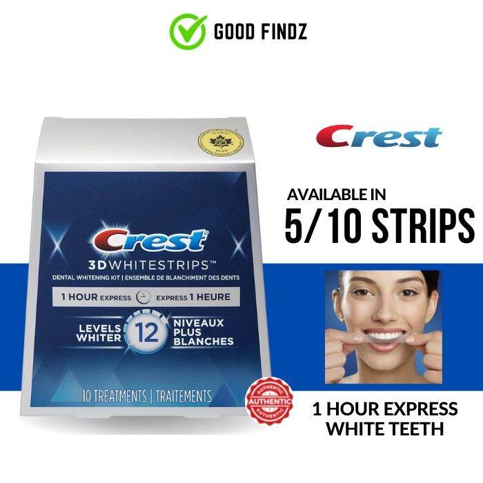 Crest 3D White Strips Dental Whitening Kit 1 Hour Express Lazada PH