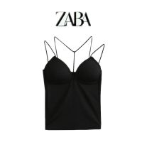 European and American style 2022 summer new fashion trend womens fit backless short double suspender solid color top 3 colors