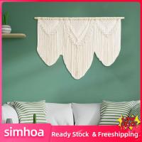 Simhoa Macrame ขนาดใหญ่ผ้าปูแต่งพู่พื้นหลังแบ็คดรอปงานแต่งงานห้องหอพัก