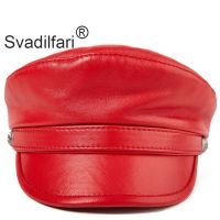 Wholesale Genuine Leather Hat Autumn Womens Caps Cowhide Sheepskin Army Military Hat For Men Women Fashion Brands Flat Cap New