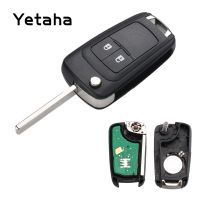 Yetaha 2ปุ่ม Kunci Remote Mobil 433Mhz สำหรับ Chevrolet Aveo Cruze ออร์แลนโดพร้อมชิป Id46 2011 2012