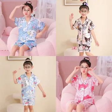 Kawaii Hello Kitty Sanrio Kids Pajamas Anime Kuromi Girl Sleepwear Cotton  Spring Autumn Boy Home Clothing Girl Children Clothing