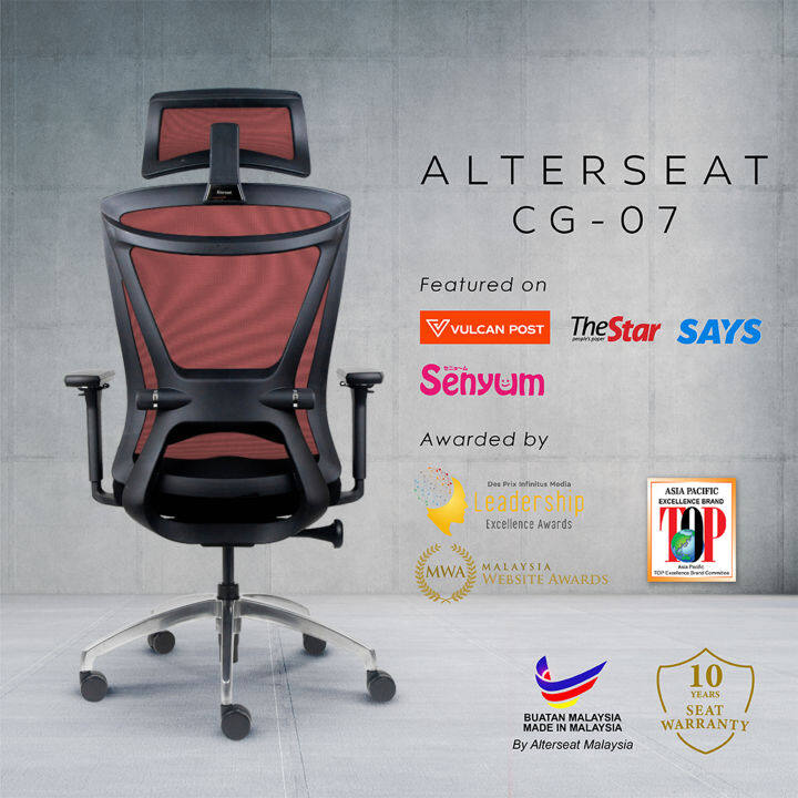 CG-07 Ergonomic High-back Office Chair Computer Chair By Alterseat  AUTHENTIC Best to Work From Home ALTERSEAT | Lazada