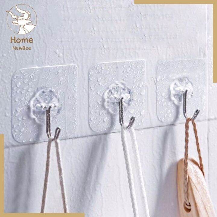 HomeNB. Stickup hook seamless strong transparent kitchen wall hook bathroom hook nastyfree