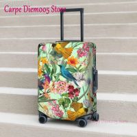 Colorful Birds Print Suitcase Cover Tropical Paradise Floral Holiday Travel Practical Luggage Accesories Protection