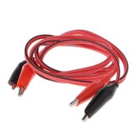 Dual Red &amp; Black Test Leads with Crocodile Clips Alligator Jumper Cable Wire 105cm L4MB Electrical Circuitry Parts