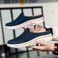 Men Casual Mules Mesh Breathable Flat Slippers Summer Couple Shoes Loafers Fashion Shoes Men Street Slippers Flip Flops Size 48