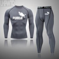 Workout Clothing Mens Sports Underwear Compression Tights Long T-Shirt Leggings 3 Pieces Sportswear Brand Gym Running Suit 4XL