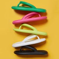 ۩⊕ Rimocy 2023 New Jelly Color Flip Flops for Women Summer Clip Toe Soft Sole Beach Slippers Woman Indoor Bathroom Anti Slip Slides