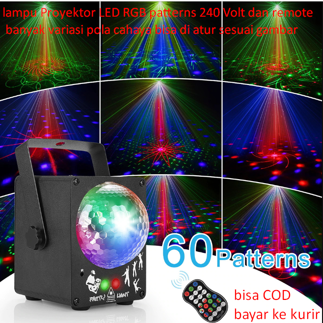 Lampu Proyektor LED RGB Patterns 240 Volt Dan Remote Bayak Variasi Pola ...