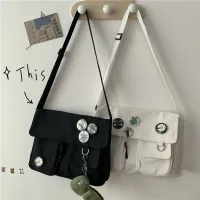[Xiaoming Jewelry] ผ้าใบกระเป๋า Crossbody สำหรับผู้หญิงเยาวชนกระเป๋าถือกระเป๋าสะพายความจุขนาดใหญ่สีทึบผู้หญิง39; S Messenger Bolsa Feminina Sac