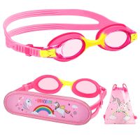 Swim Goggles For Kids Cute Cartoon Anti-Fog UV Silicone EyeWear Glasses Adjustable Children Pool Swimming Goggles Accessories