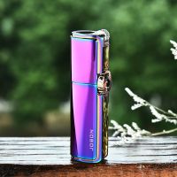 □ Three Straight Cigar Straight Inflatable Lighter with Cigar Hole Mini Torch Blunt Holder for Women Rolling Tray for Girls Gifts