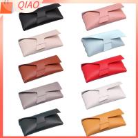 QIAO สีทึบทึบ กระเป๋าใส่แว่นตา หนังนิ่มๆ สี่เหลี่ยมมุมฉาก กล่องแว่นตาอ่านหนังสือ อุปกรณ์เสริมแว่นตา กระเป๋าใส่แว่นกันแดด สำหรับผู้หญิง