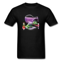 Chameleon Lab Cute T-shirt Men Laboratory Cartoon Black Funny Tops &amp; Tees Chemistry Lover Students T Shirt  Z7AX