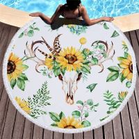 ▬✵ Women Large Bath Towel For Beach Thick Round Dreamcatcher Printed Beach Towel Fabric Quick Compressed Towel Tapestry Yoga Mat