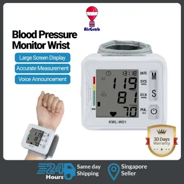 iFanze Blood Pressure Monitor, Wrist Blood Pressure Cuff LCD Display  Automatic Voice Pulsometer Sphygmomanometer, Rechargable Heart Health BP  Monitor for Home Travel Use,White 