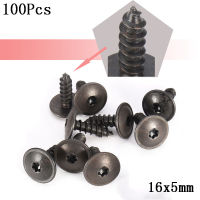 100ชิ้นเซ็ต16X5มม. คลิปฝาครอบเครื่องยนต์สกรู Undertray Splash Guard ล้อ Arch Torx Fastener คลิป Universal สำหรับ VW สำหรับ Audi