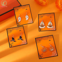 HiQueen Women Halloween Earrings Creative Funny Ghost Pumpkin Earrings Jewelry Accessories For Halloween Party