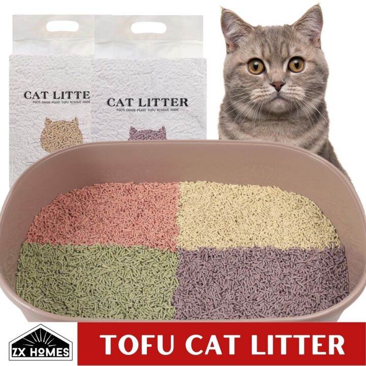 ZX HOMES 6L Cat Litter Made From Plant Tofu Residue Food Grade No Harm