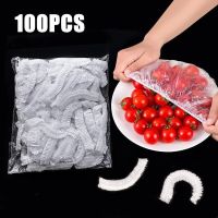 100PCS Disposable Food Cover Elastic Plastic Covers For Dishe Wrap Clings Film Dish Plate Fresh Keeping Bag Kitchen Refrigerator