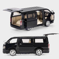 1:32โตโยต้า Hiace MPV โลหะผสมสังกะสีรถโมเดลของเล่น D Iecast รถตู้จำลองธุรกิจยานพาหนะแสงเสียงของเล่นสำหรับเด็กผู้ชายของขวัญวันเกิด