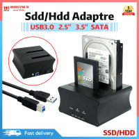 【จัดส่งตลอด 24 ชม】HDD Docking Station สถานีเชื่อมต่อฮาร์ดไดรฟ์แบบ Dual-Bay สำหรับ 2.5/3.5นิ้ว HDD SSD SATA เป็น USB 3.0