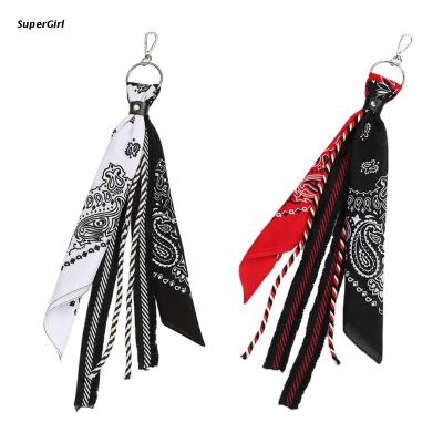 J78E Unisex Hip Hop Paisley Bandana Kerchief Wallet Chain Rock Punk Ribbon Biker Headscarf Metal Keychain Bags Pants Jewelry Headbands