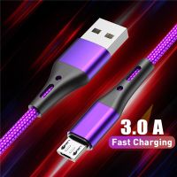 3A Micro USB Cable Fast Charging Data Sync สายชาร์จ USB สายไฟสำหรับ Samsung S6 Xiaomi Mi Redmi Huawei Microusb สายโทรศัพท์