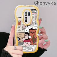 เคส Chenyyyka สำหรับ Xiaomi Redmi 10 Prime 10C 9 Prime 12C POCO C55 POCO M2การ์ตูนน่ารักสนูปี้สีสันเนื้อครีมเคสโทรศัพท์โปร่งใสขอบเป็นคลื่นป้องกันเลนส์กล้องเคสกันกระแทกซิลิโคนอ่อนชัดเจน