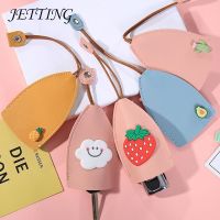 Cute PU Leather Car Key Case Holder Creative Fruit Pull Out Key Sleeve Large Capacity Keychain Pouch Keychain Organizer