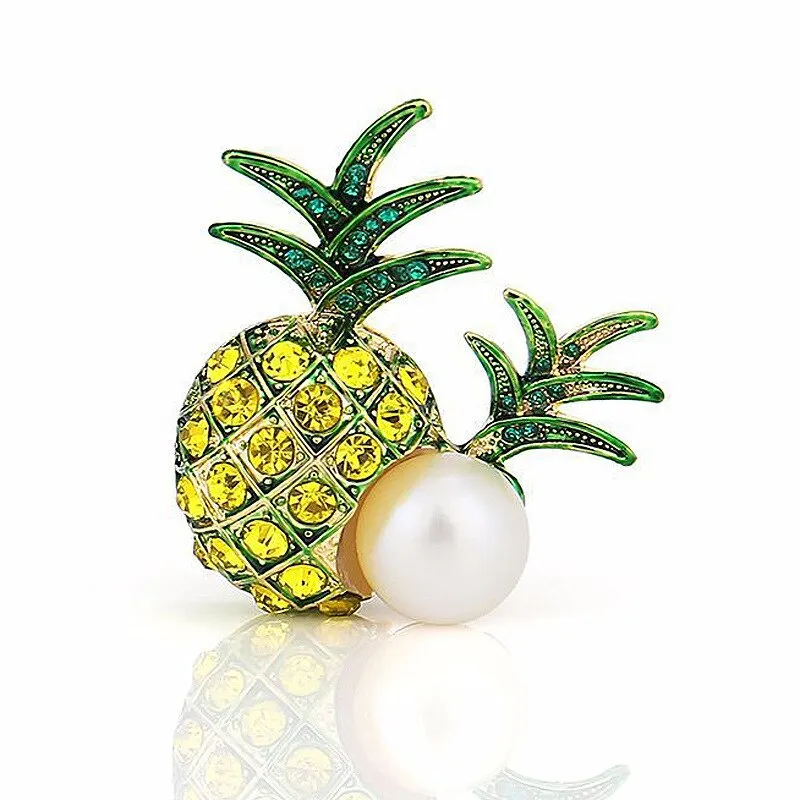 Pineapple Brooch Pin, Creative Fruits Inlaid Rhinestone Women's Brooches &  Pins, Enamel Fruits Party Casual Brooch Pins Gifts 