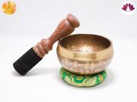 Singing Bowl ขันทำสมาธิลายมนต์ตราทิเบต ขันทิเบต ( สีทอง )