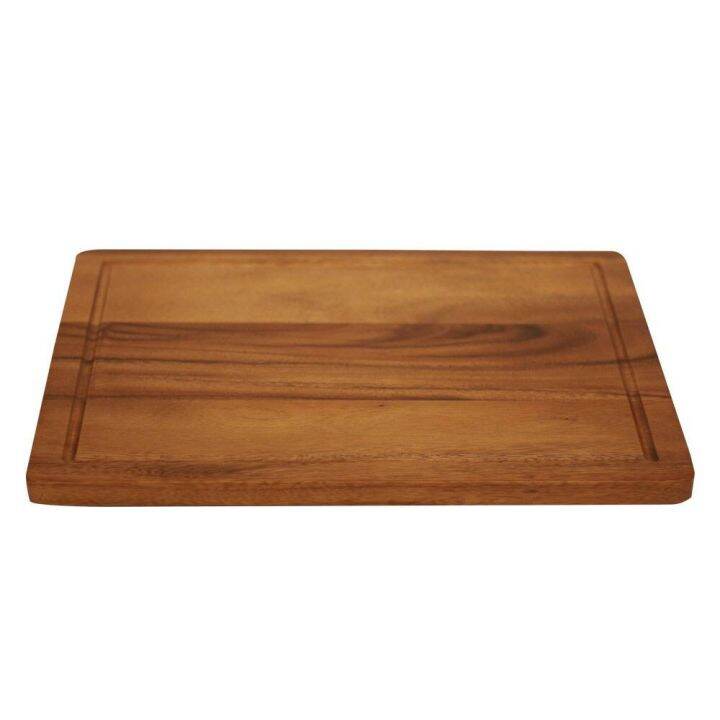 คุณภาพดี-เขียงไม้-acacia-wood-cutting-board-31-3cm-x-20-5cm-x-2cm-and-rubber-wood-tray-รหัสสินค้า-9568