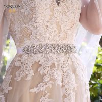 TOPQUEEN S453 Silver Rhinestone Straps for Wedding Dress Jeweled Ladies Belt Formal Accessories Belt Bridal Sash for Wedding