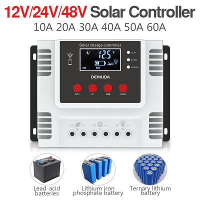 Jiuch MPPT พลังงานแสงอาทิตย์ PV Controller 10A 20A 30A 40A 50A 60A พลังงานแสงอาทิตย์ระบบไฟ LED จอแสดงผลอินเทอร์เฟซ USB อัจฉริยะชาร์จคอนโทรลเลอร์12V 24V 48V Auto Solar Photovoltaic System Controller