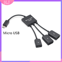 【HJ】 3 in 1 Micro USB Type C HUB MALE TO FEMALE Double USB 2.0 Host OTG ADAPTER CABLE