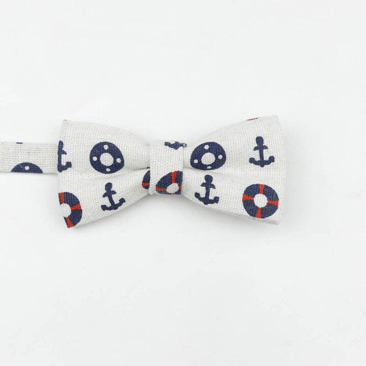 parent-child-wave-leaf-cartoon-printed-linen-bowtie-sets-men-kids-family-butterfly-stylish-gift-party-dinner-bow-tie-accessories